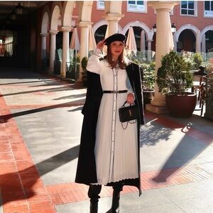 NWT ZARA PLEATED DRESS WITH BELT SIZE S